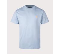 Carhartt WIP Mens Relaxed Fit Chase T-Shirt - Colour: 2MYXX Frosted Blue/Gold - Size: Medium