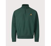 Carhartt WIP Mens Relaxed Fit Half Zip American Script Sweatshirt - Colour: 05AXX Dark Fir - Size: Small