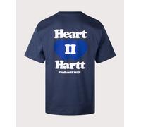 Carhartt - Organic cotton T-shirt - S/S Heart II Hartt T-Shirt Blue for Men - Size M Blue