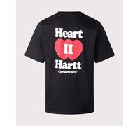 Carhartt WIP Mens Relaxed Fit Heart II Hartt T-Shirt - Colour: 89XX Black - Size: XL XL