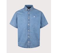 Carhartt WIP Mens Relaxed Fit Lucas Short Sleeve Shirt - Colour: 135 Blue - Size: Small Small