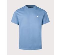 Carhartt WIP Mens Relaxed Fit Madison T-Shirt - Colour: 2QRXX Icy Water/White - Size: Medium