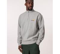 Carhartt WIP Mens Relaxed Fit Quarter Zip American Script Sweatshirt - Colour: V6XX Grey Heather - Size: Medium