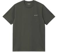 Carhartt Wip Mens T-Shirt Script Embroidered Tee in Optunia Green / White