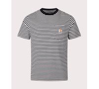 Carhartt WIP Mens Verner Pocket T-Shirt - Colour: 2JGXX Verner Stripe/Black/Wax - Size: Large Large