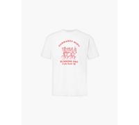 Carhartt Wip Mens White / Red Fun Run Brand-print Regular-fit Organic-cotton T-shirt M