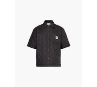 Carhartt Wip Womens Black Lauren Quilted Relaxed-fit Woven Shirt L