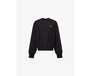 Carhartt WIP Womens Carhartt WIP American Script Logo-Embroidered Cotton-Blend Sweatshirt Black L