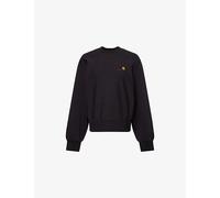 Carhartt WIP Womens Carhartt WIP American Script Logo-Embroidered Cotton-Blend Sweatshirt Black M