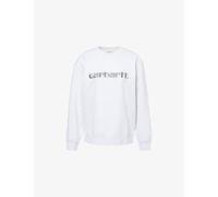 Carhartt WIP Womens Carhartt WIP Carhartt Logo-Embroidered Cotton Sweatshirt Ash Hthr / Vlvt Grn L