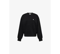 Carhartt WIP Womens Carhartt WIP Casey Logo-Embroidered Cotton Sweatshirt Black / Silver L