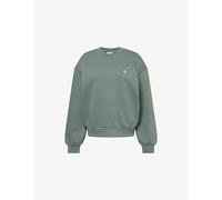Carhartt WIP Womens Carhartt WIP Casey Logo-Embroidered Cotton Sweatshirt Velvet Green / Silver M