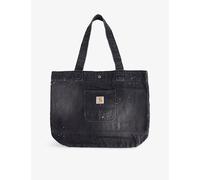 Carhartt WIP Womens Carhartt WIP Logo-Patch Paint-Splatter Denim Tote Bag Black