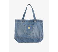 Carhartt WIP Womens Carhartt WIP Logo-Patch Paint-Splatter Denim Tote Bag Blue