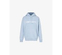 Carhartt Wip Womens Misty Sky White Brand-embroidered Cotton-blend Hoody M