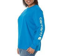 Carhartt Women's 103401 Women's WK231 Long Sleeve Logo T-Shirt, Marine Blue, M