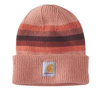 Carhartt Women's 105560 Rib Knit Beanie, Cameo Brown Stripe, One Size