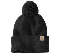 Carhartt Women's 106003 Knit Pom-Pom Cuffed Beanie, Black, One Size