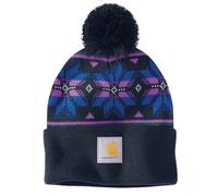 Carhartt Women's Knit Pom Jacquard Beanie, Navy, One Size