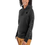 Carhartt Women's Clarksburg Graphic Sleeve Pullover Sweatshirt (Regular and Plus Sizes), Carbon Heather, Medium