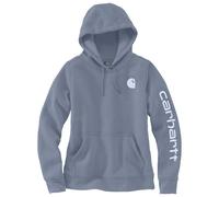 Carhartt Women's Sleeve Logo Graphic Hoodie - Wisteria Heather, Size Large