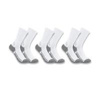 Carhartt Women's Force Midweight Crew Sock 3 Pack, White, M
