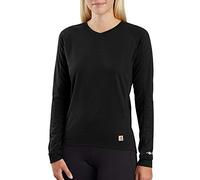Carhartt Women's Force Midweight Tech Crew Base Layer Top, Black, Medium