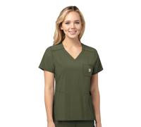 Carhartt Women's Force Modern Fit Chest Pocket Scrub Top, Basil, Medium