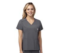 Carhartt Women's Force Modern Fit Chest Pocket Scrub Top, Pewter, S