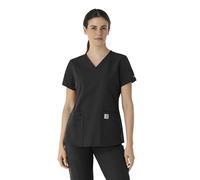 Carhartt Women's Force V-Neck 5-Pocket Top, Black, S