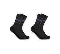 Carhartt Women's Heavyweight Synthetic-Wool Blend Crew Sock 2 Pack Pair, Black, M (Pack of 2)