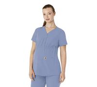 Carhartt Women's Henley Maternity Scrub Top, Ceil Blue, L