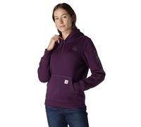 Carhartt Women's Hoodie Logo Sleeve Graphic Sweatshirt, Colour: Eggplant, Size: L, Aubergine, L