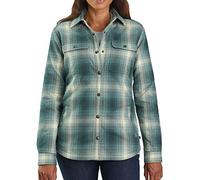 Carhartt Women's Hubbard Sherpa Lined Shirt Jac Button, Balsam Green, Small