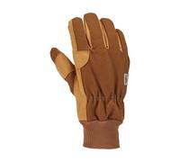 Carhartt Women's Insulated Duck Synthetic Leather Knit Cuff Glove Cold Weather, Brown, Small