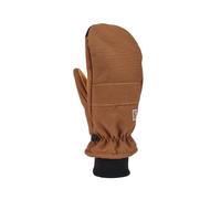 Carhartt Women's Insulated Duck Synthetic Leather Knit Cuff Mitt Cold Weather Gloves, Brown, Medium