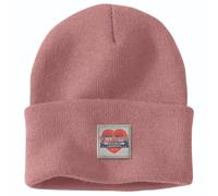 Carhartt Women's Knit Heart Patch Beanie Hat, Rose Tint, One Size