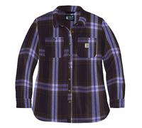 Carhartt Workwear 105991 Womens Twill Long Sleeve Plaid Shirt Lavender L