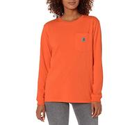 Carhartt Women's Loose Fit Heavyweight Long-Sleeve Pocket T-Shirt, Brite Orange, M