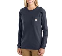 Carhartt, Women's, Loose Fit Heavyweight Long-Sleeve Pocket T-Shirt, Navy, XL