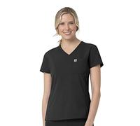 Carhartt Women's Modern Fit Tuck-in Scrub Top Medical Shirt, Black, XS