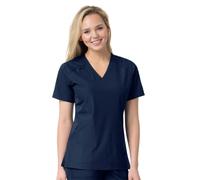 Carhartt Women's Multi-Pocket V-Neck Medical Scrubs Shirt, Navy, Small