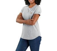 Carhartt Women's Plus Size Force Relaxed Fit Midweight Pocket T-Shirt, Heather Grey, M