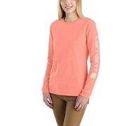 Carhartt Women's Regular Workwear Logo Long Sleeve T-Shirt, Hibiscus Heather, Medium