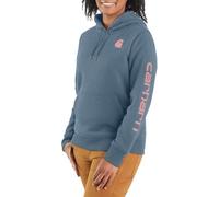 Carhartt Women's Relaxed Fit Midweight Logo Sleeve Graphic Sweatshirt, Thundercloud Heather, Large