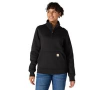 Carhartt Women's Relaxed Fit Midweight Quarter-Zip Mock-Neck Sweatshirt, Black, Medium