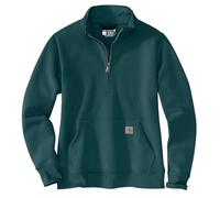 Carhartt Women's Relaxed Fit Midweight Quarter-Zip Mock-Neck Sweatshirt, Greenstone, Large