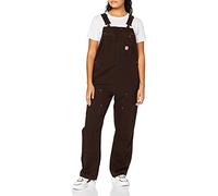 Carhartt, Women's, Rugged Flex® Loose Fit Canvas Bib Overall, Dark Brown, XS