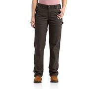 Carhartt, Women's, Rugged Flex® Loose Fit Canvas Work Pant, Dark Khaki, W14/REG