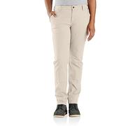 Carhartt Women's Rugged Flex Relaxed Fit Canvas Double-Front Pant, Natural, 14